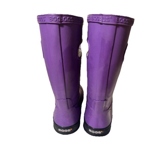 Bogs Youth Metallic purple Rain Boots Faux Fur Shoes Size Youth 13/ Size 2 Mint - Picture 3 of 9